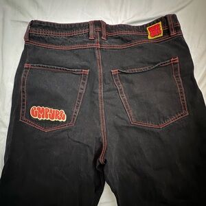 Empyre Black Jeans with Red Stitching